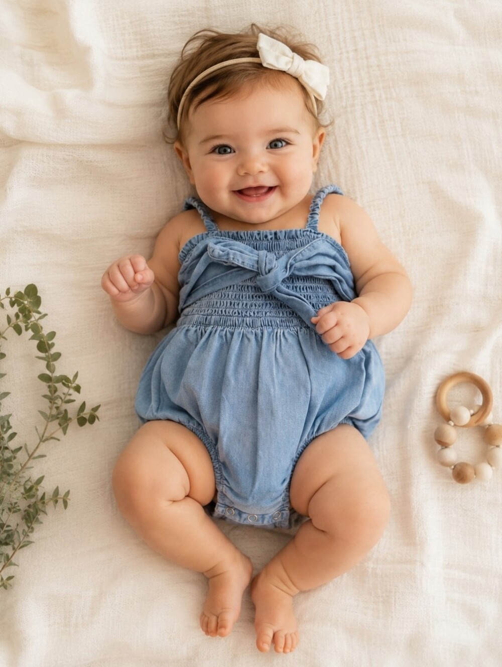 Country Road 6-12M denim bodysuit